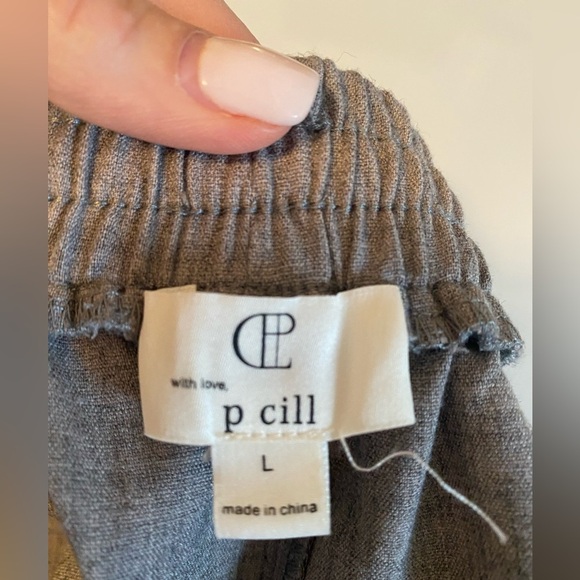P Cill Women’s Drawstring Grey Wide Leg Pants Size L - Picture 7 of 8